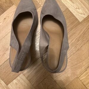 ASOS Taupe Suede Pointed Slingback Flats
